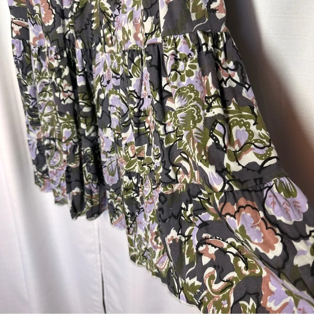 Free People Western Royalty Beaded Dark Floral Boho Sundress S Whimsigoth Fairy - Picture 7 of 13